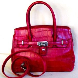 ♥️STUNNING RED ALLIGATOR SHOULDER CROSSBODY BAG ♥️